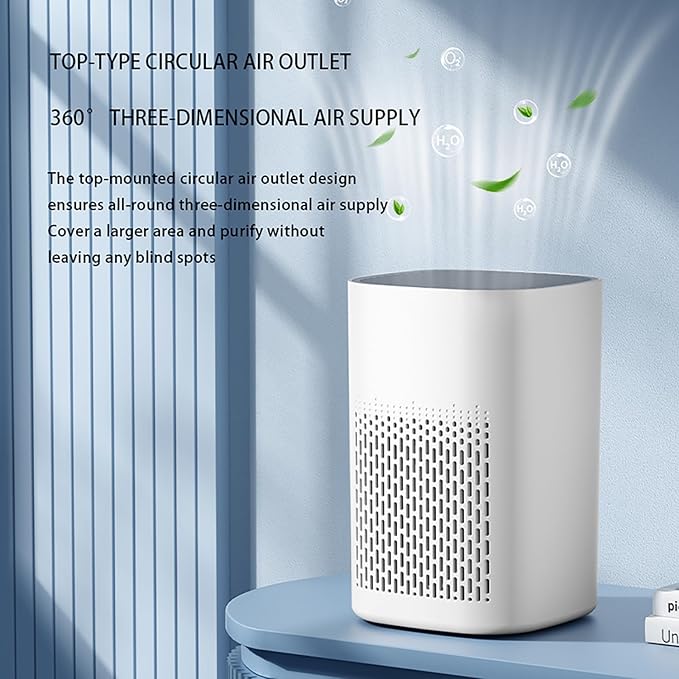 Air Purifier with Aromatherapy Function, Essential Oil Diffuser 2-in-1, HEPA Filter Air Cleaner for Home Bedroom Living Room Kitchen Office, 360° Top-Outlet Design, Silent Sleep Mode