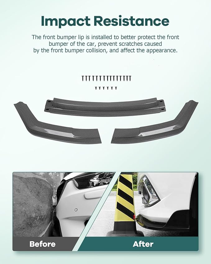 SCITOO Plastic Front Lip Spoiler fits for 2016-2020 for BMW for M2 F87 Glossy Carbon Look Front Bumper Lip