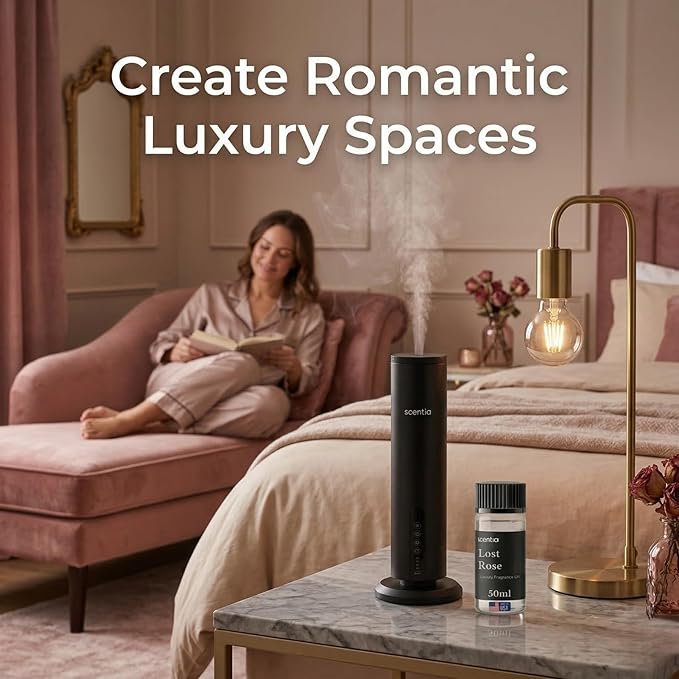 Scentia Lost Rose Hotel Scent Diffuser Oil – Luxury Fragrance Inspired by Fairmont – 50 mL – Rose, Oud Wood & Clove Essential Oil Blend for Home, Office & Aromatherapy Diffusers, Made in USA