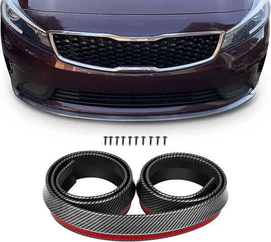 SCITOO BlackUniversal PVC Front Bumper Body Kit Spoiler Chin Spoiler Front Bumper Lip Universal Fits for Most Cars