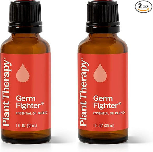 Plant Therapy Germ Fighter Essential Oil Blend 30 mL (1 oz) (Pack of 2), 100% Pure, Undiluted, Natural Aromatherapy, Immune Support, Congestion Relief