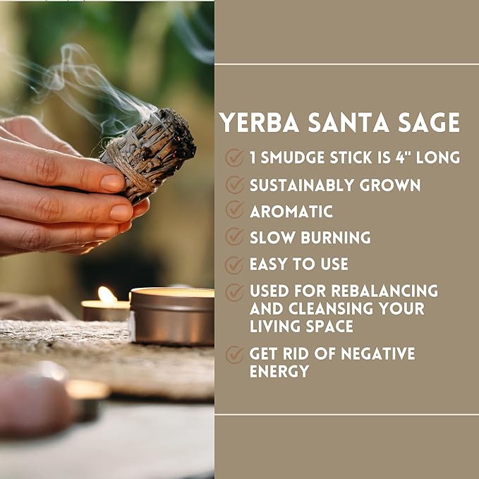 Ancient VEDA Organic Smudge Kit – Yerba Santa, Palo Santo, Sweetgrass, Abalone Shell, Feather & Smudge Guide | Smudging Kit for Home Cleansing, Meditation, Healing (Healer's Kit, Yerba Santa Sage)
