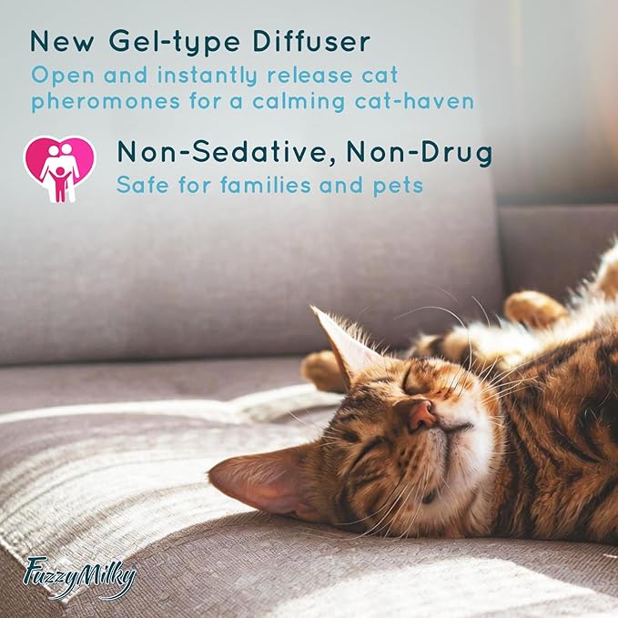 Cat Pheromone Calming Diffuser Gel, Unplugged Cordless Cat Calming, Anxiety Relief, Lasting 2 Months, Adjustable for Home,Car Travel, Scratching,Urine Marking(120 ml, 4.1 fl oz)(Floral)