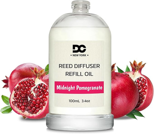 Daniella's Candles Midnight Pomegranate Reed Diffuser Refill Oil, 3.4oz/100ml, Premium Fragrance Oil, Home Fragrance, Long Lasting, Oil for Reed Diffuser