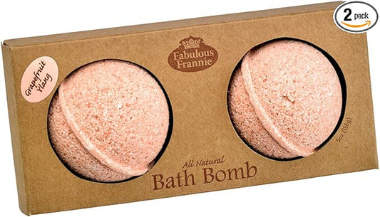 Fabulous Frannie Grapefruit Ylang Ylang Natural, Handmade Bath Bomb, Rich in Essential Oil, Salt, Coconut Oil, Witch Hazel, Ultra Plush Spa Fizzies to Moisturize Skin 2.5oz (Pack of 2)