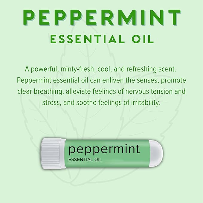 MOXE Peppermint Essential Oil Nasal Inhaler, Therapeutic No-Mess Aromatherapy, Cooling, Refreshing, Invigorating, Uplifts Mood and Positivity, Pure and Undiluted, Made in USA (1 Pack)