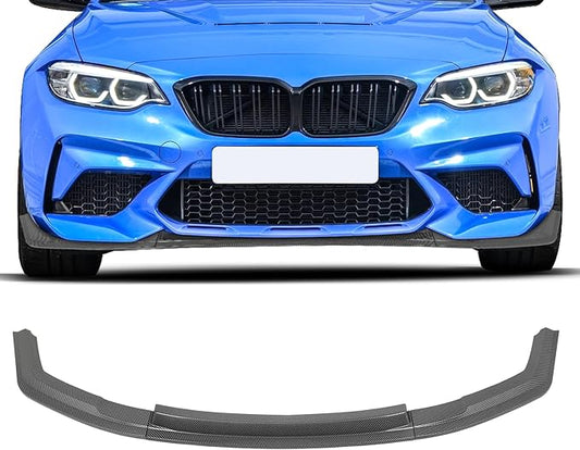SCITOO Plastic Front Lip Spoiler fits for 2016-2020 for BMW for M2 F87 Glossy Carbon Look Front Bumper Lip