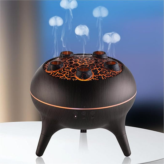 Essential Oil Diffuser 250ML,Jellyfish Diffuser Air Humidifiers Sound Pickup Ultrasonic Aromatherapy Diffuser Remote Control 7 Color Lights for Home Bedroom Office Hotel (Brown Color)