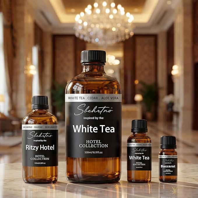 Hotel Collection Diffuser Oil – Inspired by The White Tea Hotel Scent Long-Lasting Home Fragrance for Diffusers & Machines (4 Fl Oz (Pack of 1))