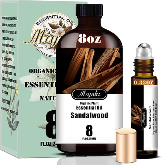 Sandalwood Essential Oil – MLYNKL Sandalwood Oils 8.33 fl oz for Diffusers, Humidifiers, Massage, DIY Candles, Soap, Cleaning, Home, Yoga, Office, Gifts - 250 ml