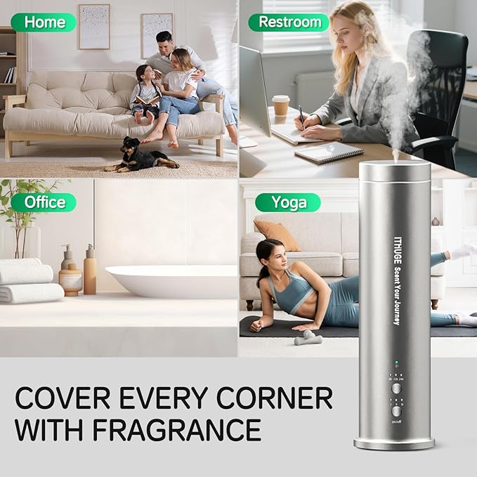 Waterless Essential Oil Diffuser, Portable Nebulizer with 3 Intensity Levels, Battery Powered for Car Home Office (M202S)