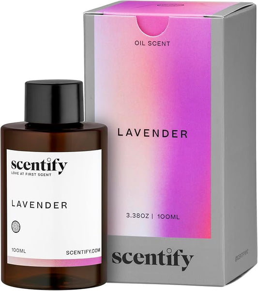 Scentify Lavender Musk Aroma Oil Refill Scent for Oil Diffusers - Bergamot, Vanilla, Cedarwood Scents - Luxurious Relaxing Aromatherapy Diffuser Fragrance 100ml, 3.38 oz