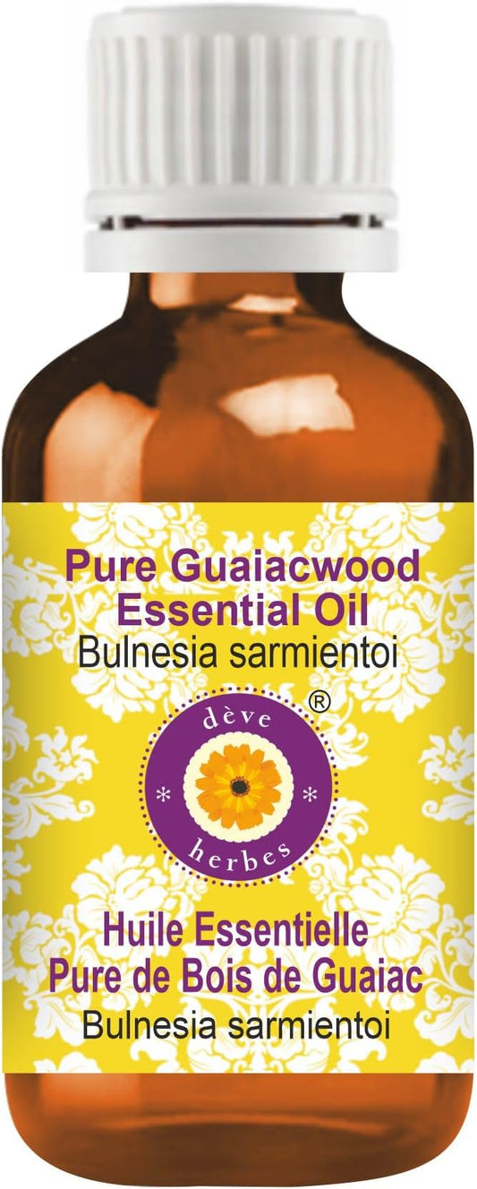Deve Herbes Pure Guaiacwood Essential Oil (Bulnesia sarmientoi) Steam Distilled 5ml (0.16 oz)