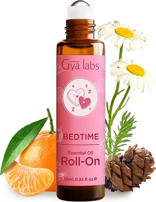 Gya Labs Bedtime Essential Oil Roll On - 0.34 Fl Oz - Travel Size Roller for Camping, Skin, Aromatherapy Relief, Convenience