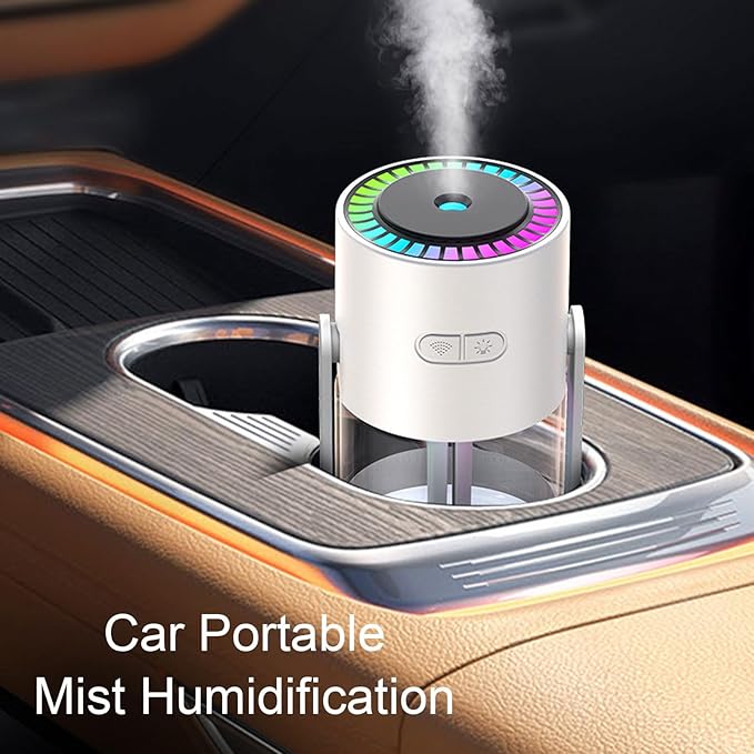 Small Cool Mist Humidifiers Low Noise with Night Light, Mini Desk Humidifier Shaking Head, Portable Humidifiers for Travel Car Office Home Indoor Bedroom, White Pink (White)