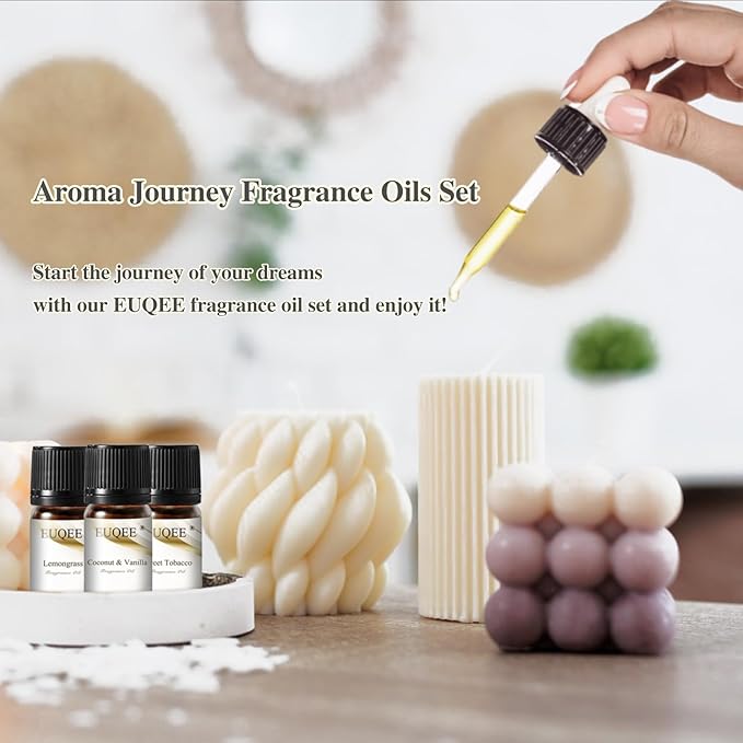 EUQEE 12 Pcs Fragrance Oils Set Premium Fragrance Oil for Diffuser, Humidifier, DIY Candle Making, Travel-Friendly, Room Freshener Aromatherapy Gifts for Women and Men(12x5ML)