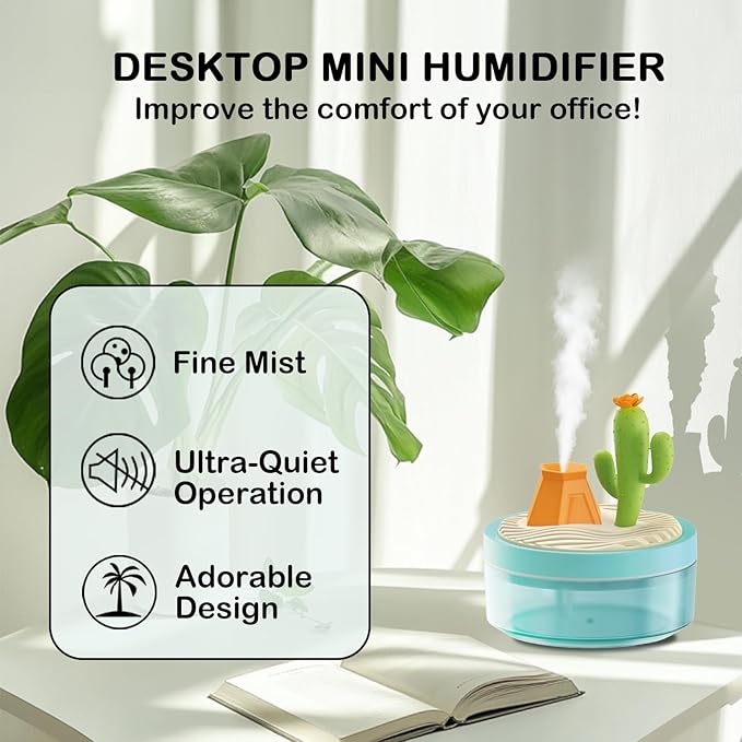 Portable baby humidifier with 2 Mist Modes, 320mL Large Tank Whisper-Quiet for Baby/Nursery/Office, Portable Mini Air Moisturizer (Green)