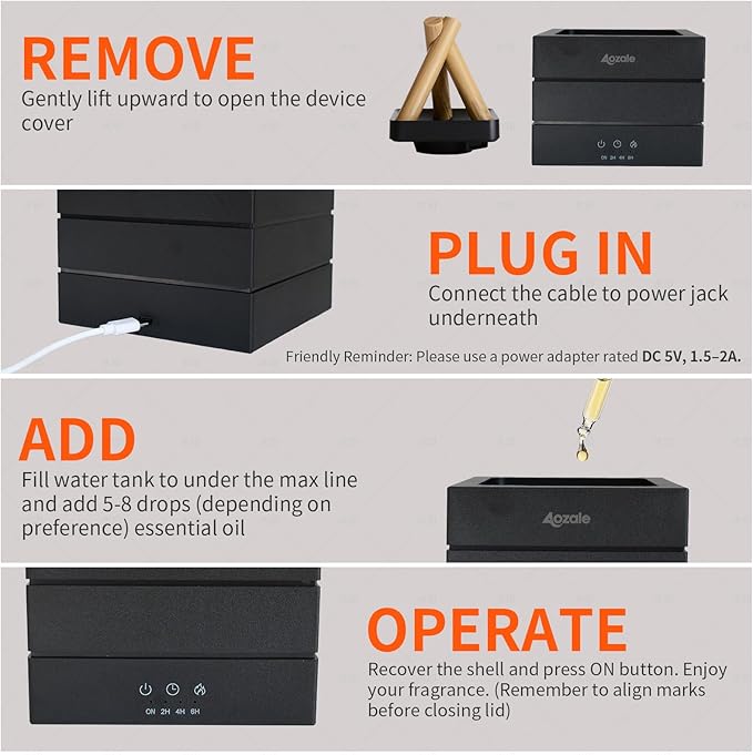 Campfire Flame Fire Diffuser, Bonfire Aromatherapy Essential Oil Diffuser, 280ML Ultrasonic Mist Humidifier with Remote, 7-Color LED, Timer, Auto Shut-Off for Bedroom, Office, Yoga, Gifts