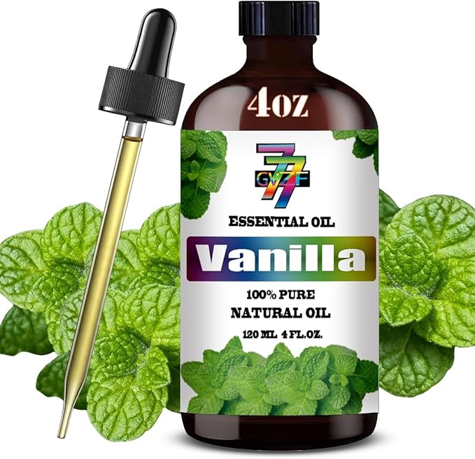 Vanilla Essential Oil - GV77ZF Vanilla Oils for diffusers,humidifiers,DIY Candles, soap, Cleaning, Home, Office, Yoga,Gifts - 4 fl oz (120 ml)