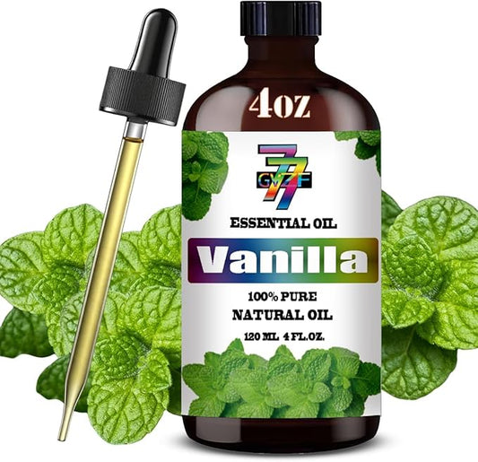 Vanilla Essential Oil - GV77ZF Vanilla Oils for diffusers,humidifiers,DIY Candles, soap, Cleaning, Home, Office, Yoga,Gifts - 4 fl oz (120 ml)