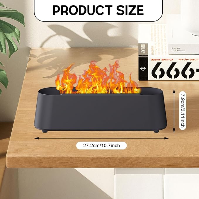 Flame Diffuser Humidifier, 7 Color Flame Air Diffuser Humidifier 300ml Oil Diffuser Flame for Home, Office, Timer and Waterless Auto Off