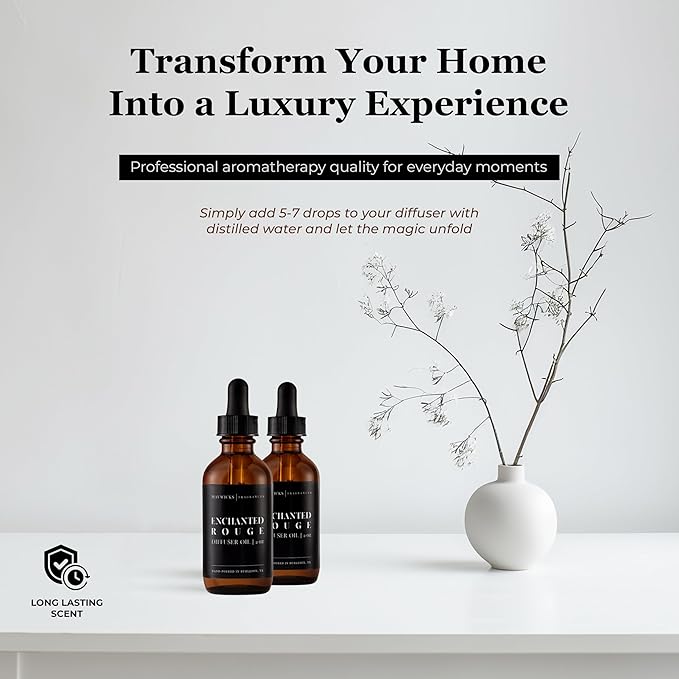 Mavwicks Diffuser Oil (Enchanted Rouge) – 2oz Premium Essential Oil Blend for Aromatherapy Diffusers, Long-Lasting Luxury Home Fragrance for Living Room, Bedroom, Office, Bathroom & Hotel