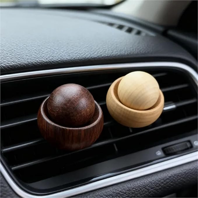 10pcs Car & Home Essential Oil Diffuser Made of Wood Mini Cute Natural Fragrance Diffuser Suitable for Bedroom Living Room Bathroom(Walnut Model)