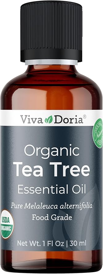 Viva Doria Tea Tree Essential Oil, USDA Certified, Organic Tea Tree Oil, 100% Pure, Natural Essential Oil, Undiluted, for Aromatherapy | Food Grade, 30 mL (1 Fluid Ounce)