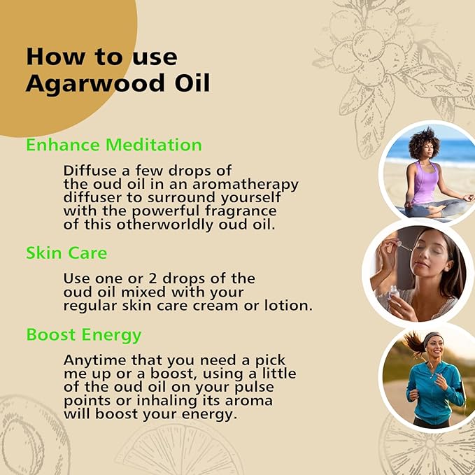 GM Gumili Agarwood Sandalwood Essential Oils for Perfume Candles Soaps Yoga Meditation Massage Diffuser - 2 OZ, Pack of 2