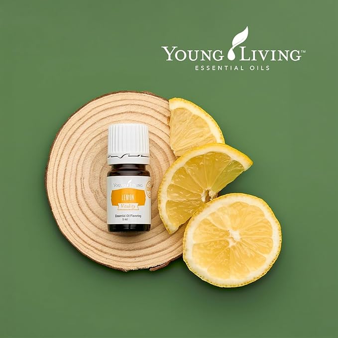 Young Living Lemon Vitality Essential Oil - 100% Pure, Food-Grade Citrus Flavor Enhancer - Antioxidant and Immune Support - Culinary and Beverage Flavoring - 5ml