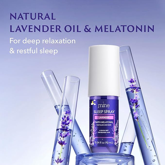 Lavender Sleep Spray with Melatonin - Relaxing Gifts for Teen Girls and Women – Natural Pillow Mist for Sleep, Calming Bed Spray for Adults, Gifts for Mom