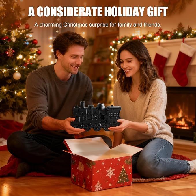 Jellyfish-Shaped Train Humidifier & Aroma Diffuser for Bedroom, 300ml Cool Mist Dual Outlet with 2/8H Timer, Essential Oil Diffusers for Kids Room, Office Desk, Nursery, Desktop Humidifier (Black)