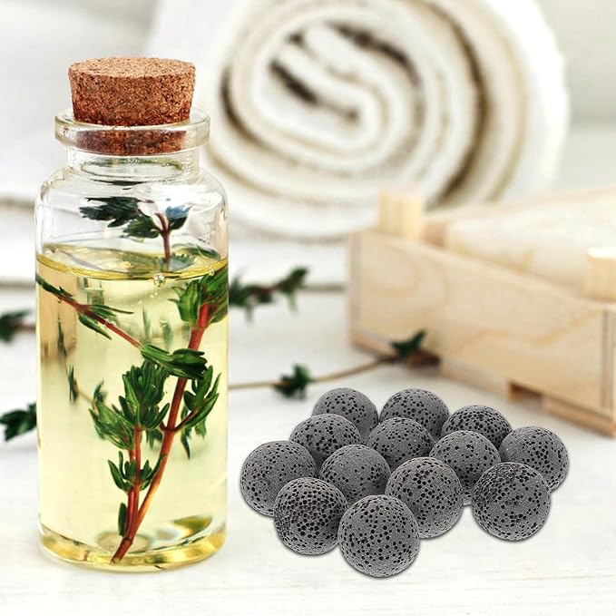 Natural Volcanic Aromatherapy Stone Diffuser 16mm Lava Rocks 20pcs Fragrance Expanding Essential Oil Diffuser Stones for Home Relaxation and Wellness