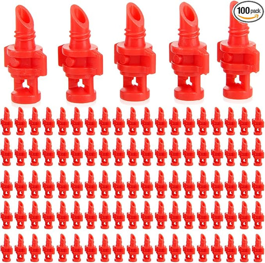 100PCS 360 Degree Misting Nozzle Irrigation, Sprinklers Sprayer for Garden Irrigation System, Micro Sprayer Refraction Automizing Drippers