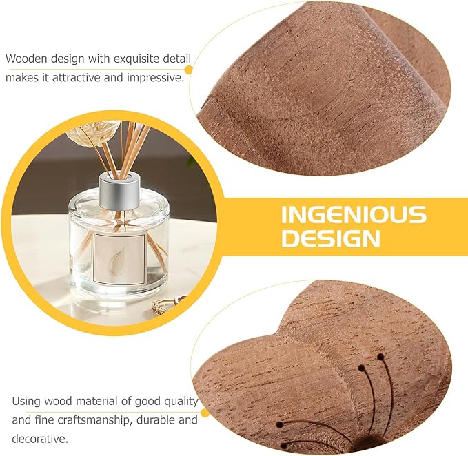 TOYANDONA Wooden Essential Oil Diffuser Cherry Blossom Scent Passive Aromatherapy Diffuser Home Fragrance Ornament for Living Room and Office Use Random Color