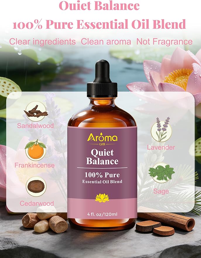 Quiet Balance — A 100% Pure Essential Oil Blend Grounded Woods-and-Resin Blend that Helps Your Space Feel Still, Centered, and Quietly Calm