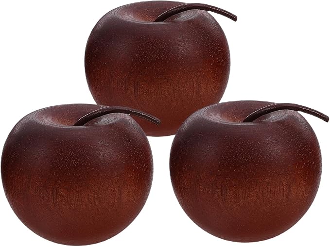 3pcs Wood Diffuser for Essential Oils - Wooden Apple Shaped Aromatherapy Diffuser for Home Yoga Room Travel & Small Spaces Office Car