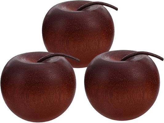 3pcs Wood Diffuser for Essential Oils - Wooden Apple Shaped Aromatherapy Diffuser for Home Yoga Room Travel & Small Spaces Office Car