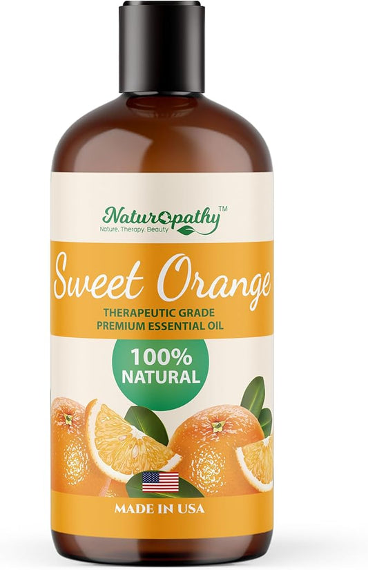 Naturopathy Sweet Orange Essential Oil Therapeutic Grade Premium Quality Oil - Huge 16 fl. Oz - Perfect for Aromatherapy and Relaxation