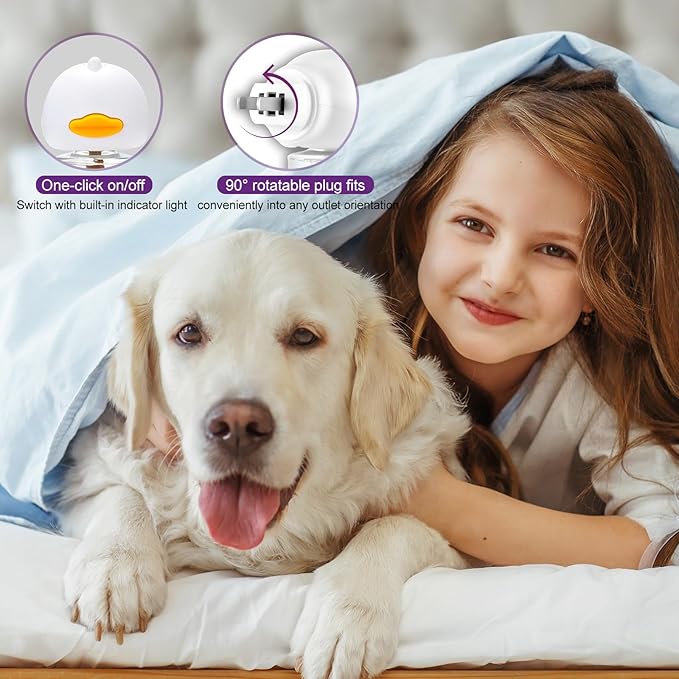Calming Pheromone Diffuser for Dogs, 1 Diffuser 3 Refills, Relieves Separation Anxiety, Stress, Barking, and Chewing Calming Relaxation