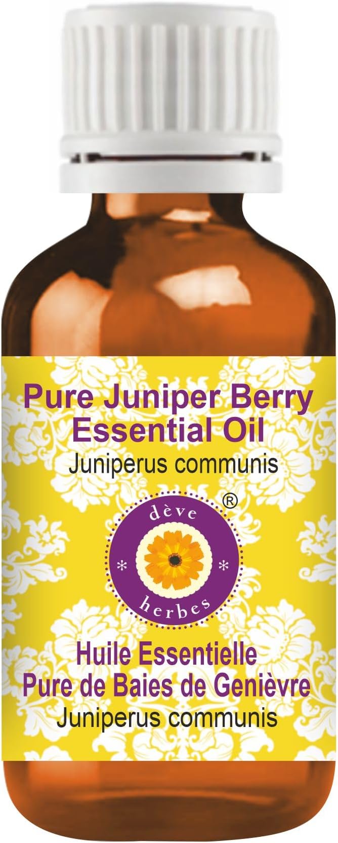 Deve Herbes Pure Juniper Berry Essential Oil (Juniperus communis) Steam Distilled 30ml (1 oz)