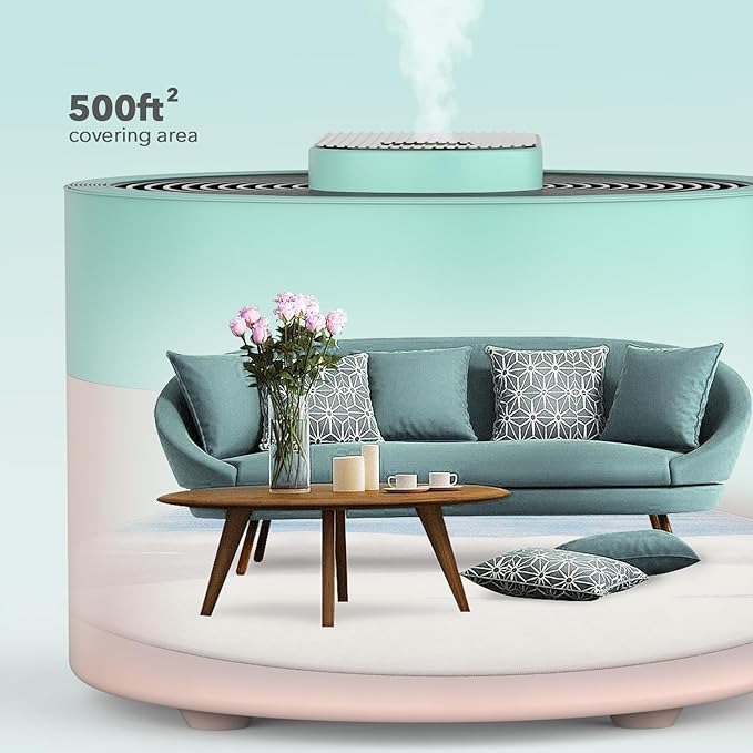 DAROMA Aromatherapy Diffuser, 220ML Cool Mist Humidifier, 7 Color Lights, 2 Mist Modes, Whisper-Quiet, USB Type-C Charger, Cyan-Pink