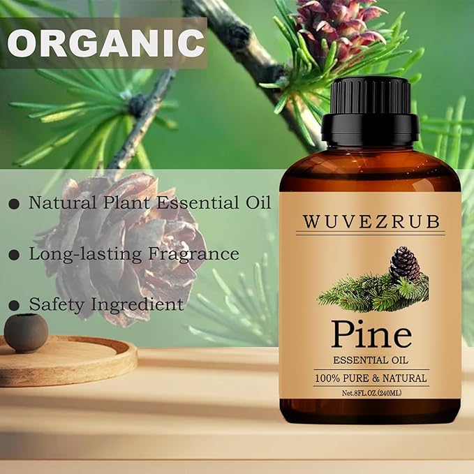 Pine Essential Oils, 240ML Pure and Natural Essential Oil for Aromatherapy Diffuser - 8 Fl Oz