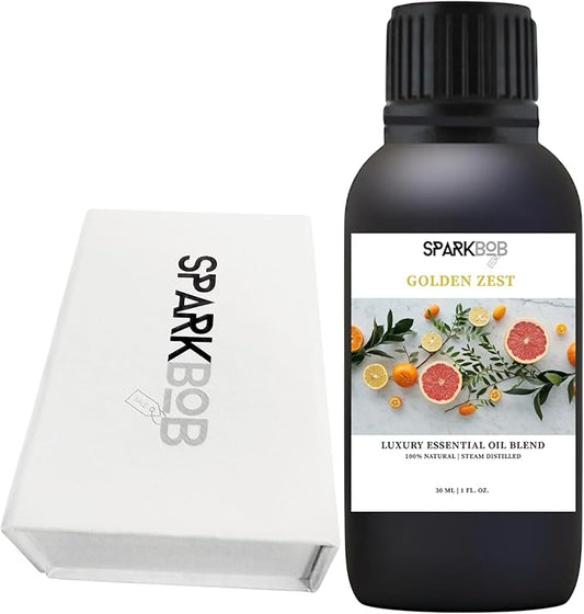 Luxury Essential Oil Blend Therapeutic Grade Aromatherapy Oil for Diffuser, Massage, Spa & Relaxation | Stress Relief & Wellness Gift Ready Packaging 1Fl Oz (Golden Zest)