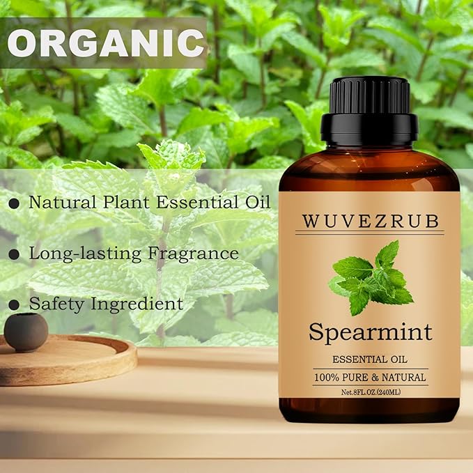 Spearmint Essential Oil 240ML - 100% Pure and Natural for Aromatherapy Diffuser - 8 Fl Oz