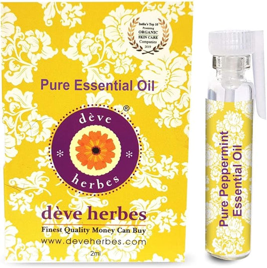 Deve Herbes Pure Peppermint Essential Oil (Mentha piperita) Steam Distilled 2ml (0.06 oz)