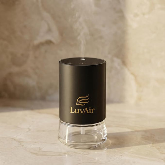 LuvAir Waterless Home Diffuser – Rechargeable Cordless Aromatherapy Machine for Large Rooms, Adjustable Mist, Essential Oil Diffuser for Home & Office (Black)