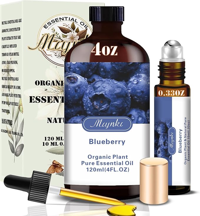 Blueberry Essential Oil – MLYNKL Blueberry Oils 4.33 fl oz for Diffusers, Humidifiers, Massage, DIY Candles, Soap, Cleaning, Home, Yoga, Office, Gifts - 130 ml