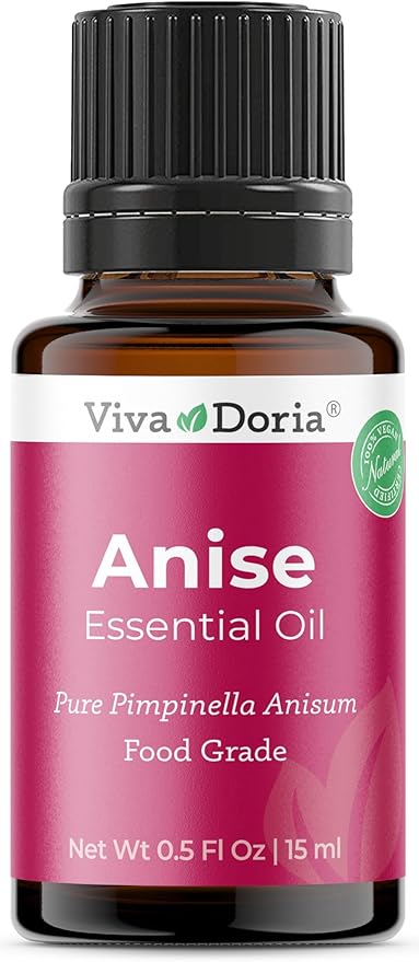 Viva Doria Anise Essential Oil, 100% Pure, Natural, Anise Star Essential Oil, Undiluted, for Aromatherapy | Food Grade, 15 mL (0.5 Fluid Ounce)