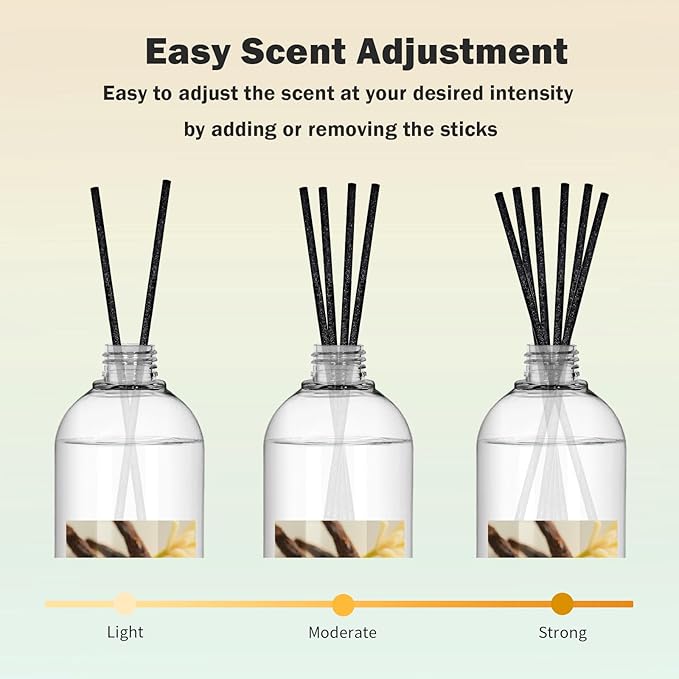 SCENTORINI Reed Diffuser Oil Refill, 16.9oz Natural Vanilla Scented Essential Oil with 6 Sticks, Long Lasting Home Fragrance for Large Space, Bathroom, Spa Room Aromatherapy, Hotel & Office Decor